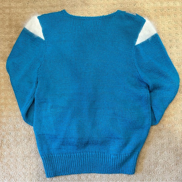 Vintage Christine Phillipé color block sweater with snakeskin and angora accents - Picture 5 of 5